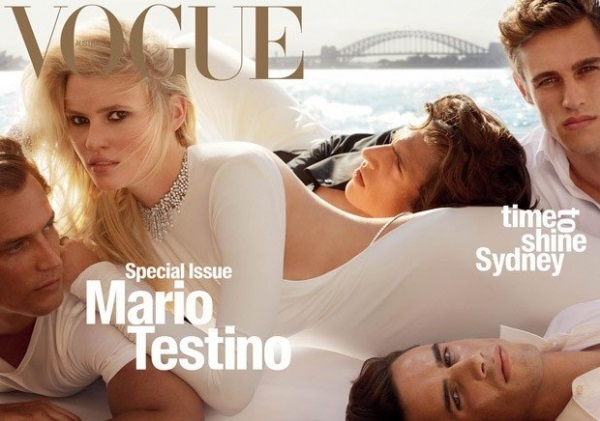 Лара Стоун снялась в компании Дэвида Гената для Vogue Australia
