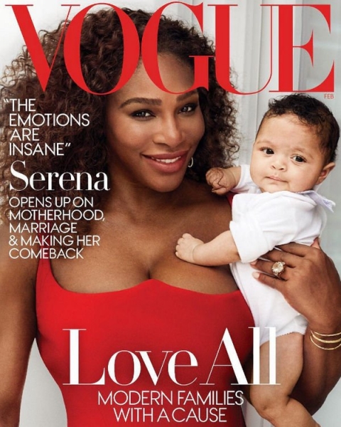 Серена Уильямс и ее 4-месячная дочь стали героинями обложки Vogue