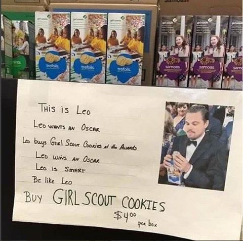 Леонардо Ди Каприо сделали лицом рекламы печенья от девочек-скаутов