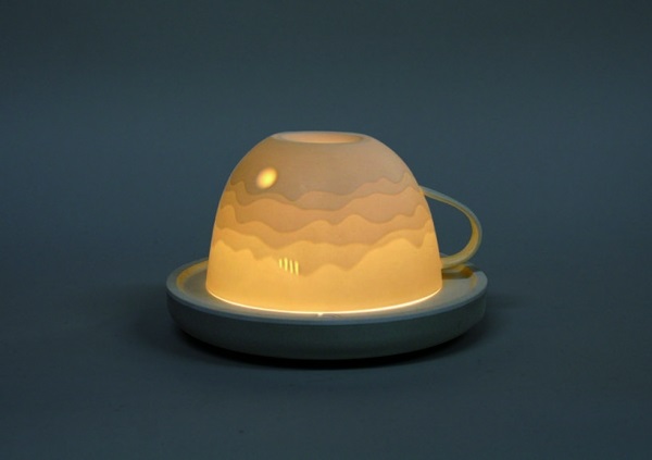 Необычная посуда: чашка с пейзажем и подсветкой