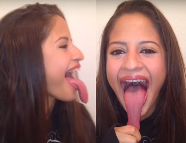 Геркари Брачо поразила умением дотянться языком до глаза (видео)