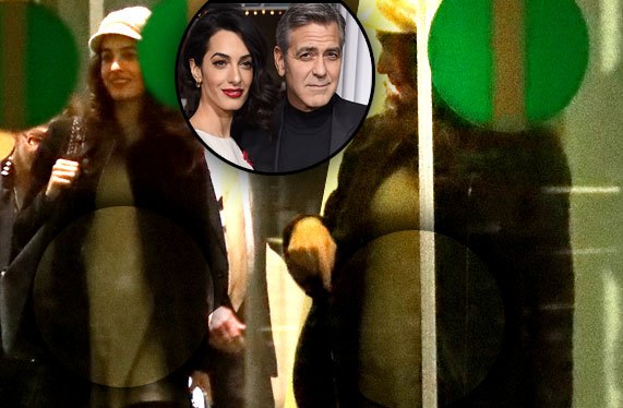 Беременная Амаль Клуни попала в объективы папарацци