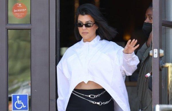 Kourtney Kardashian went out in a mini, showing off her cellulite legs