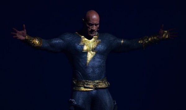 Dwayne Johnson took to the stage dressed as a superhero