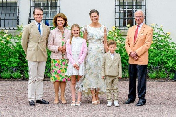 The Swedish royal family was as colorful as a lawn of flowers for Princess Victoria's birthday 