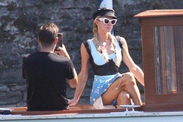 Sun, sea, kisses and rags: Paris Hilton and husband Carter enjoyed their holiday in Italy