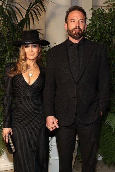 Jennifer Lopez and Ben Affleck led the star parade at the Ralph Lauren show