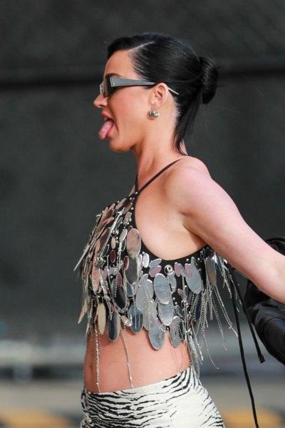 The paparazzi took new photos of Katy Perry in a cheeky black and white outfit