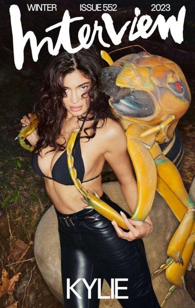 In a new photo shoot, Kylie Jenner was grabbed by a giant insect