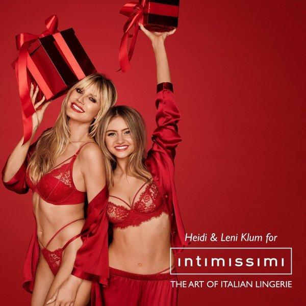 Heidi and Leni Klum staged a Christmas photo shoot for a lingerie brand