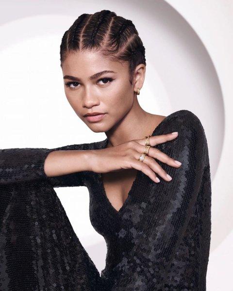Zendaya braided her hair and presented a new collection of Bulgari jewelry