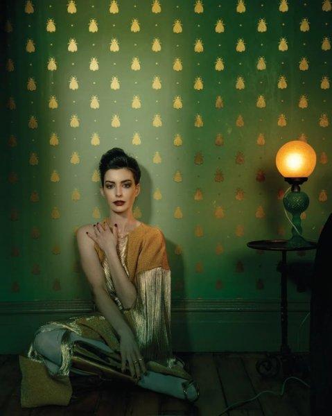 Anne Hathaway poses for Vanity Fair in lingerie and latex dresses