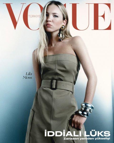 Kate Moss's daughter, Laila, posing for the cover of Turkish Vogue