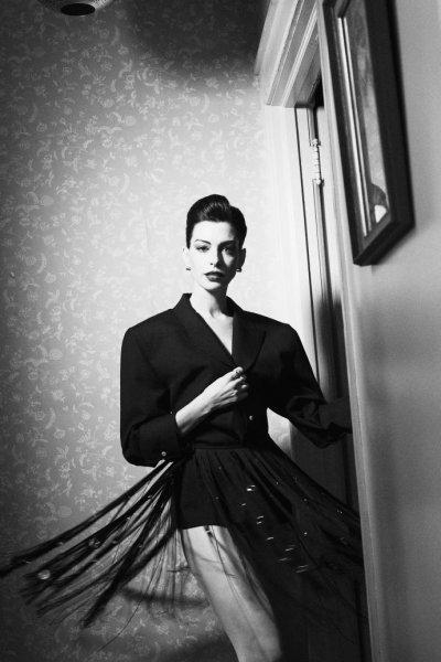Anne Hathaway poses for Vanity Fair in lingerie and latex dresses